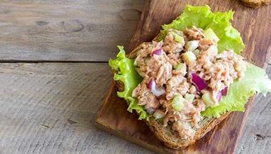 Open-faced tuna sandwich