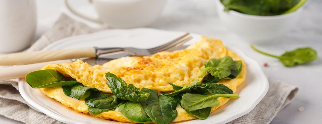 low FODMAP spinach omelette