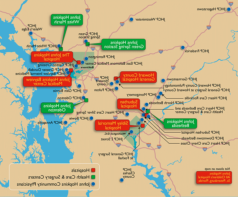 Johns Hopkins locations map