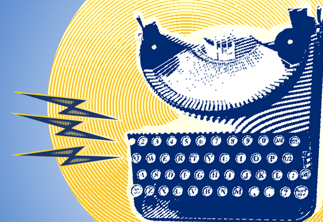 Illustration of a vintage typewriter