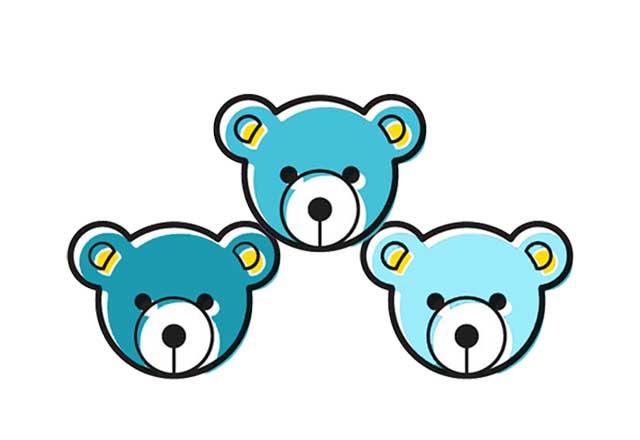 three bear heads