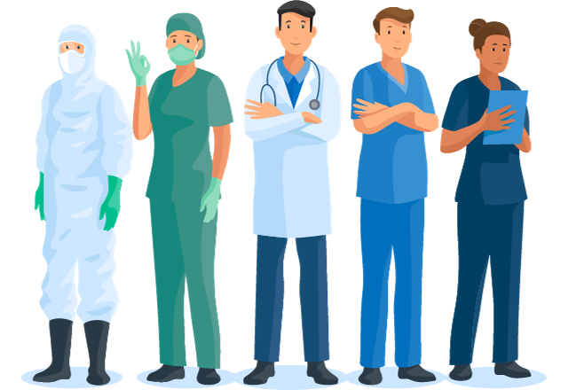 an illustration of different types of doctors and surgeons